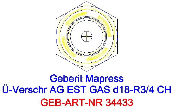 GE Mapress Edelstahl Übergangsverschr. mit AG (Gas) d18-R3/4_34433_L