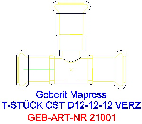 GE Mapress C-Stahl T-Stück egal d12-12-12_21001_A