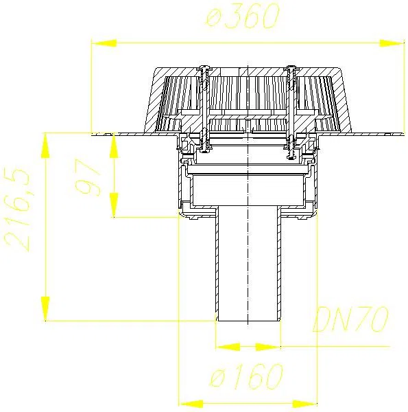 DALLMER Dachablauf SuperDrain 62 FPO-PP, DN 70