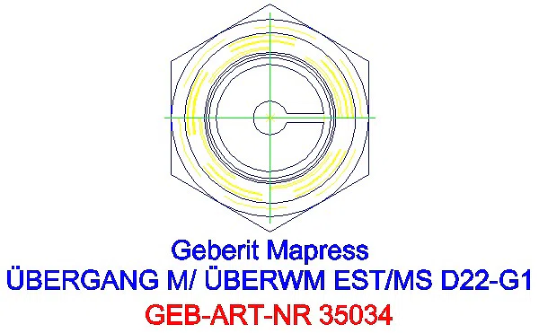 GE Mapress Edelstahl Übergang mit Überwurfmutter d22-G1_35034_L