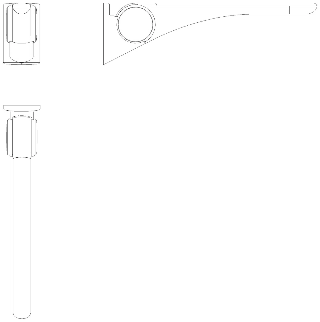 HEWI Stützklappgriff Basic,700 mm weiß hgl-wem