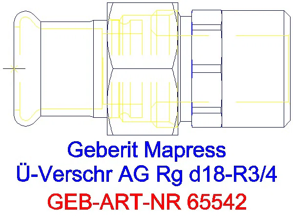 GE Mapress Kupfer Übergangsverschraubung mit AG Rg d18-R3/4_65542_G