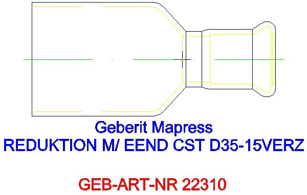 GE Mapress C-Stahl Reduktion mit Einschubende d35-15 verzinkt_22310_L