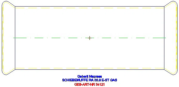 GE Mapress Edelstahl Schiebemuffe d88,9 (Gas)_34121_A