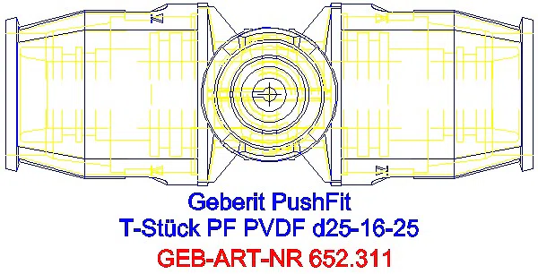 GE PushFit T-Stück reduziert PVDF d25-16-25_652.311.00.1_G