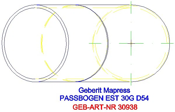 GE Mapress Edelstahl Passbogen 30Gr d54_30938_G