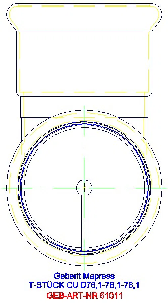 GE Mapress Kupfer T-Stück egal d76,1-76,1-76,1_61011_L