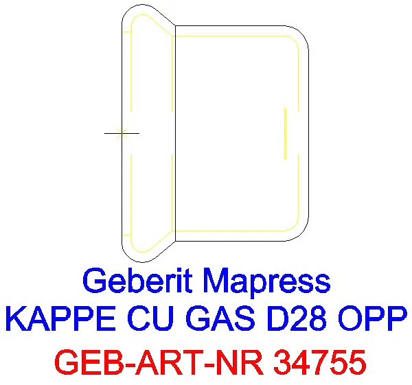 GE Mapress Kupfer Kappe (Gas) d28_34755_G