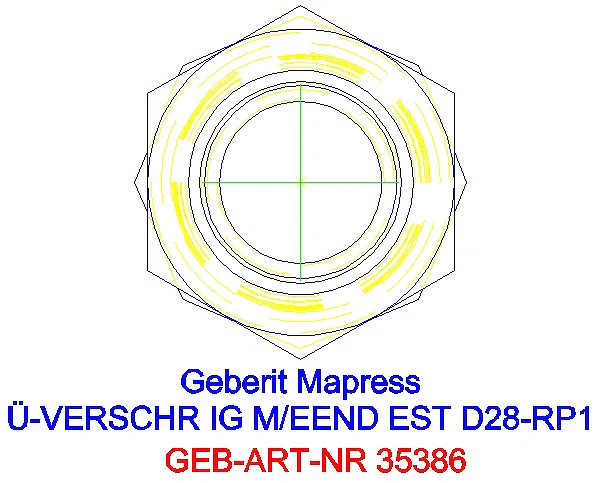 GE Mapress Edelstahl Übergangsverschr. mit IG und Einschubende d28-Rp1_35386_L