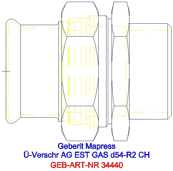 GE Mapress Edelstahl Übergangsverschr. mit AG (Gas) d54-R2_34440_A