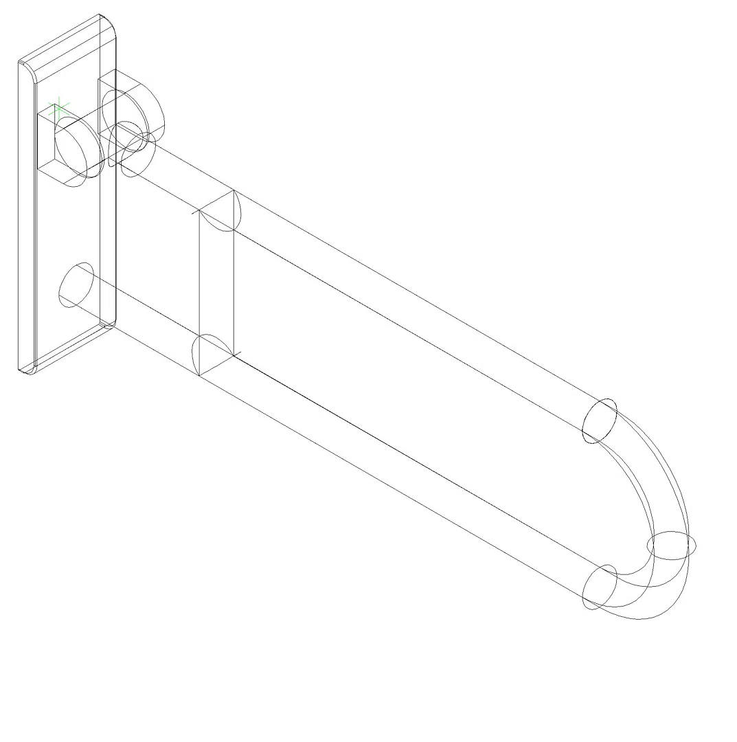 HEWI Stützklappgriff drehb. Ser 801, L:600mm, Stahlkern anthrazgr