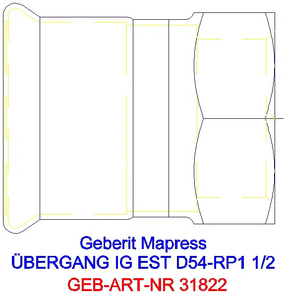 GE Mapress Edelstahl Übergang mit IG d54-Rp1 1/2_31822_G