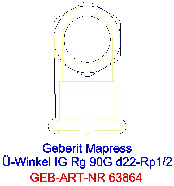 GE Mapress Kupfer Übergangswinkel 90Gr mit IG Rg d22-Rp1/2_63864_L