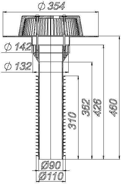 DALLMER Sanierungs-Dachablauf 63 T FPO-PP, DN 100