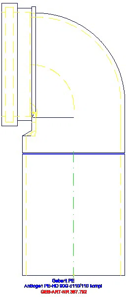 GE PE Anschlussbogen 90Gr für Wand-WC mit Erweiterung d110/110_367.792.16.1_A