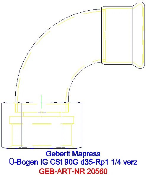 GE Mapress C-Stahl Übergangsbogen 90Gr mit IG d35-Rp1 1/4 verzinkt_20560_L