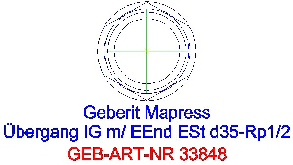 GE Mapress Edelstahl Übergang mit IG und Einschubende d28-Rp1/2_33848_L