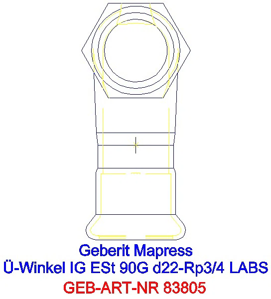 GE Mapress Edelstahl Übergangswinkel 90Gr mit IG (LABS-frei) d22-Rp3/4_83805_L