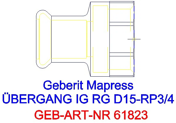 GE Mapress Kupfer Übergang mit IG Rg d15-Rp3/4_61823_A