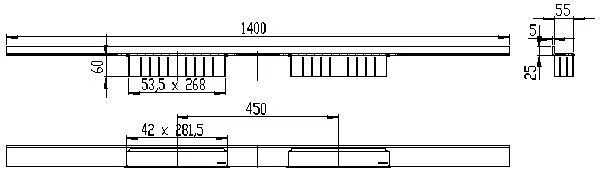 DALLMER Duschrinne CeraWall Select Duo, Edelstahl poliert, 1400 mm
