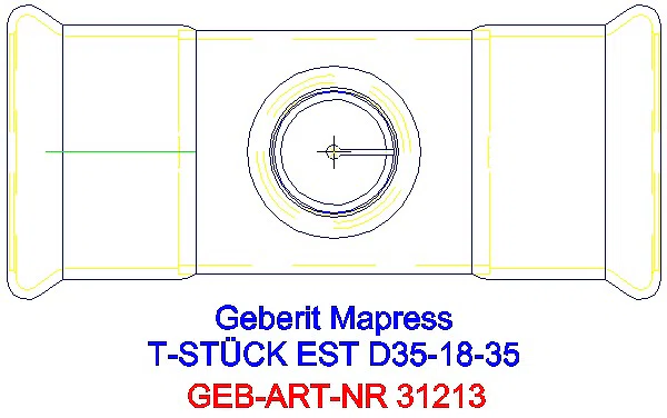 GE Mapress Edelstahl T-Stück reduziert d35-18-35_31213_G