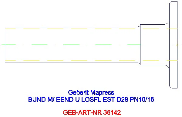 GE Mapress Edelstahl Bund mit Einschubende zu Losflansch d28 PN10/16_36142_A