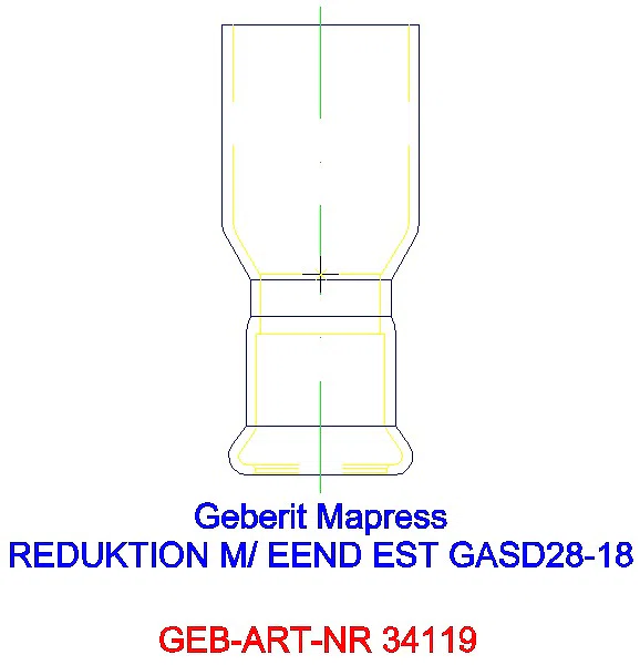 GE Mapress Edelstahl Reduktion mit Einschubende (Gas) d28-18_34119_G