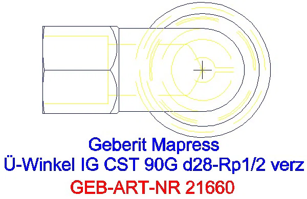 GE Mapress C-Stahl Übergangswinkel 90Gr mit IG d28-Rp1/2 verzinkt_21660_G