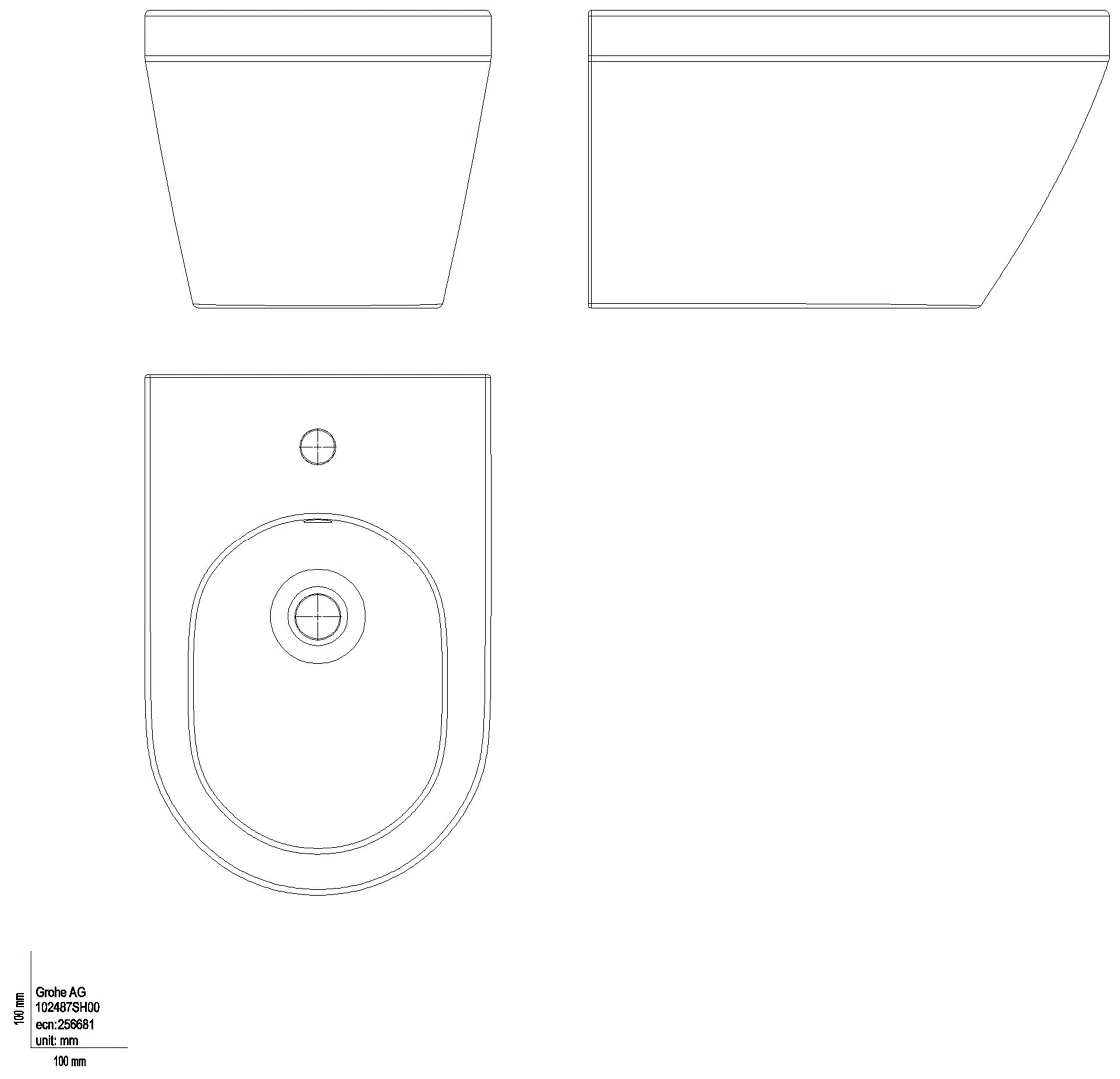 GROHE Wandbidet Euro Keramik 102487 1 Hahnloch mit Überlauf alpinweiß