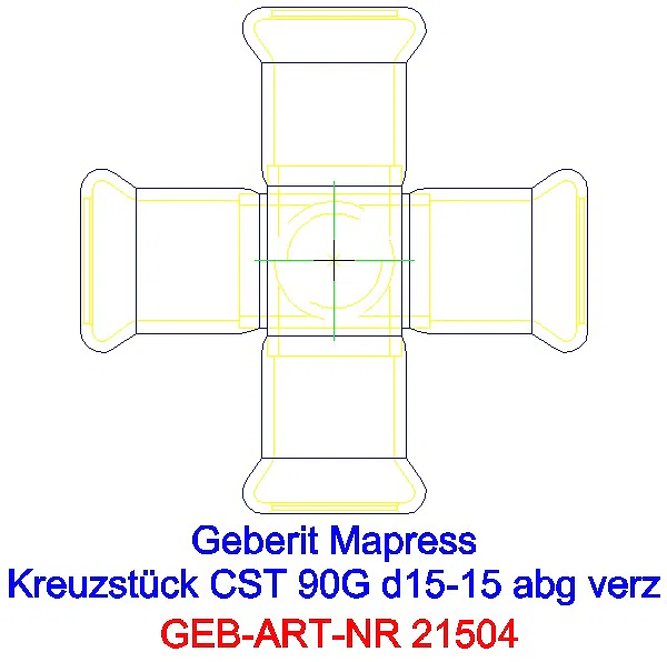 GE Mapress C-Stahl Kreuzstück 90Gr abgesetzt d15-15 verzinkt_21504_G
