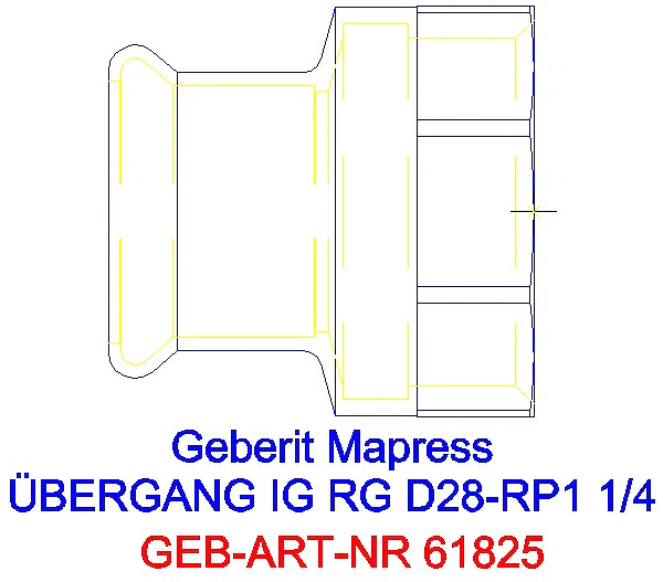 GE Mapress Kupfer Übergang mit IG Rg d28-Rp1 1/4_61825_A
