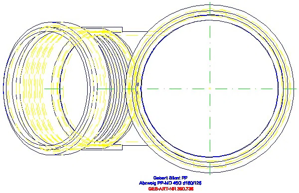 GE Silent-PP Abzweig 45Gr d160/125_390.736.14.1_G