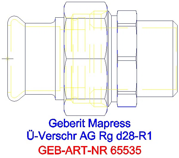 GE Mapress Kupfer Übergangsverschraubung mit AG Rg d28-R1_65535_G
