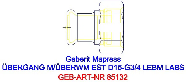 GE Mapress Edelstahl Übergang mit ÜM aus ESt (LABS-frei) d15-G3/4_85132_A