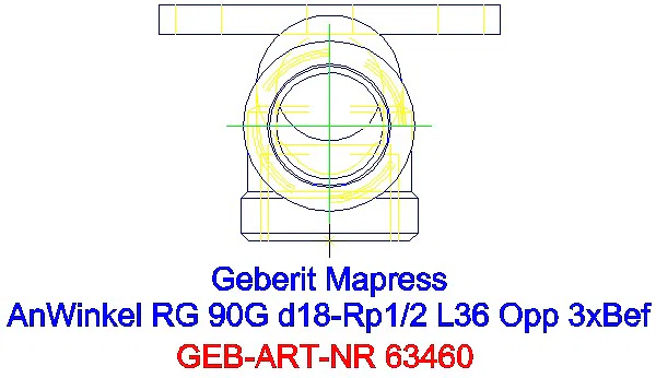 GE Mapress Kupfer Anschlusswinkel 90Gr Rg d18-Rp1/2 L:3,6cm_63460_G