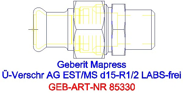 GE Mapress Edelstahl Übergangsverschr. mit AG (LABS-frei) d15-R1/2_85330_G