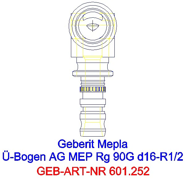 GE Mepla Übergangsbogen 90Gr mit AG Rg d16-R1/2_601.252.00.5_A