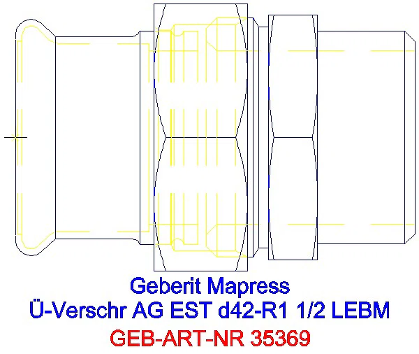 GE Mapress Edelstahl Übergangsverschr. mit AG ÜM aus ESt d42-R1 1/2_35369_G