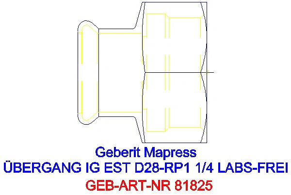 GE Mapress Edelstahl Übergang mit IG (LABS-frei) d28-Rp1 1/4_81825_A