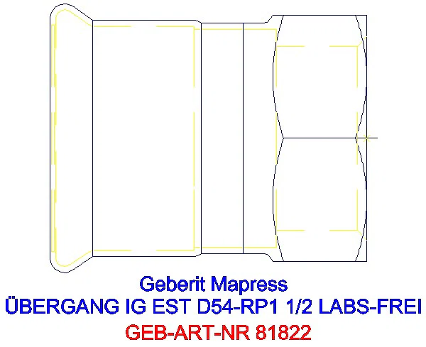 GE Mapress Edelstahl Übergang mit IG (LABS-frei) d54-Rp1 1/2_81822_G
