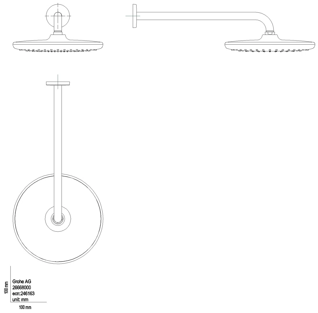 GROHE Kopfbrausenset Tempesta 250 26668 BA 380mm 1 Strahl 8,3 l/min chrom