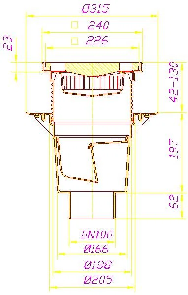 DALLMER Hof- und Parkdeckablauf 616.0, DN 100