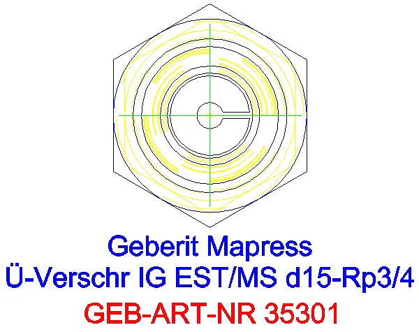 GE Mapress Edelstahl Übergangsverschr. mit IG d15-Rp3/4_35301_L
