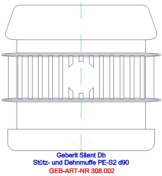 GE Silent-db20 Stütz- und Dehnmuffe d90 Dehnungskompensation und Auszugsicherung_308.002.14.1_A