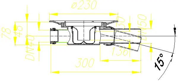 DALLMER Ablaufgehäuse 42 S, Zulauf DN 40, DN 50