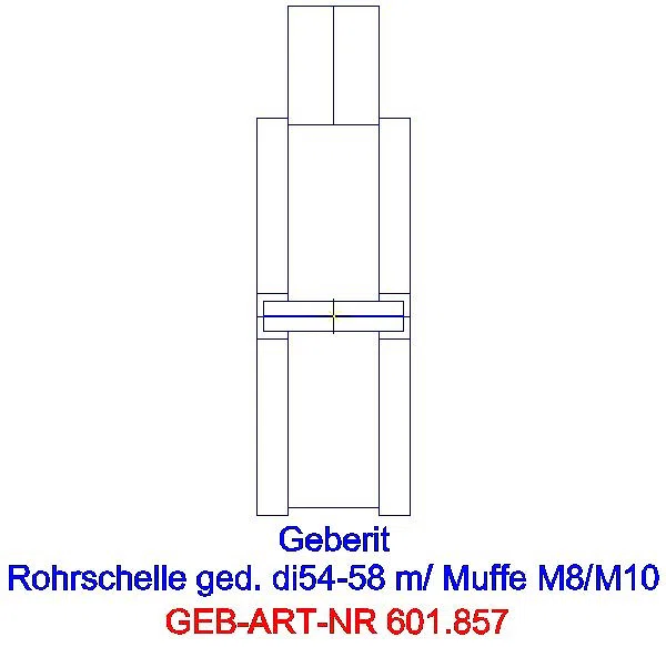 GE Rohrschelle gedämmt mit Gewindemuffe M8/M10 di54-58mm_601857261_L