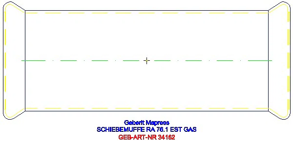 GE Mapress Edelstahl Schiebemuffe d76,1 (Gas)_34162_G