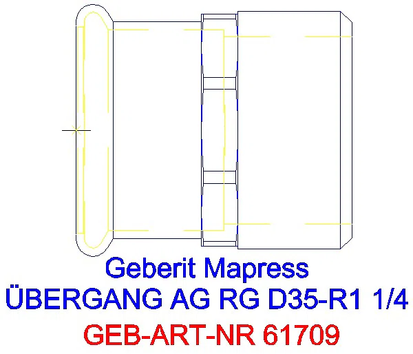 GE Mapress Kupfer Übergang mit AG Rg d35-R1 1/4_61709_G