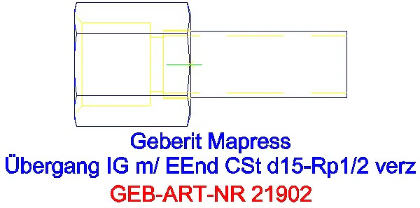 GE Mapress C-Stahl Übergang mit IG und Einschubende d15-Rp1/2 verzinkt_21902_A