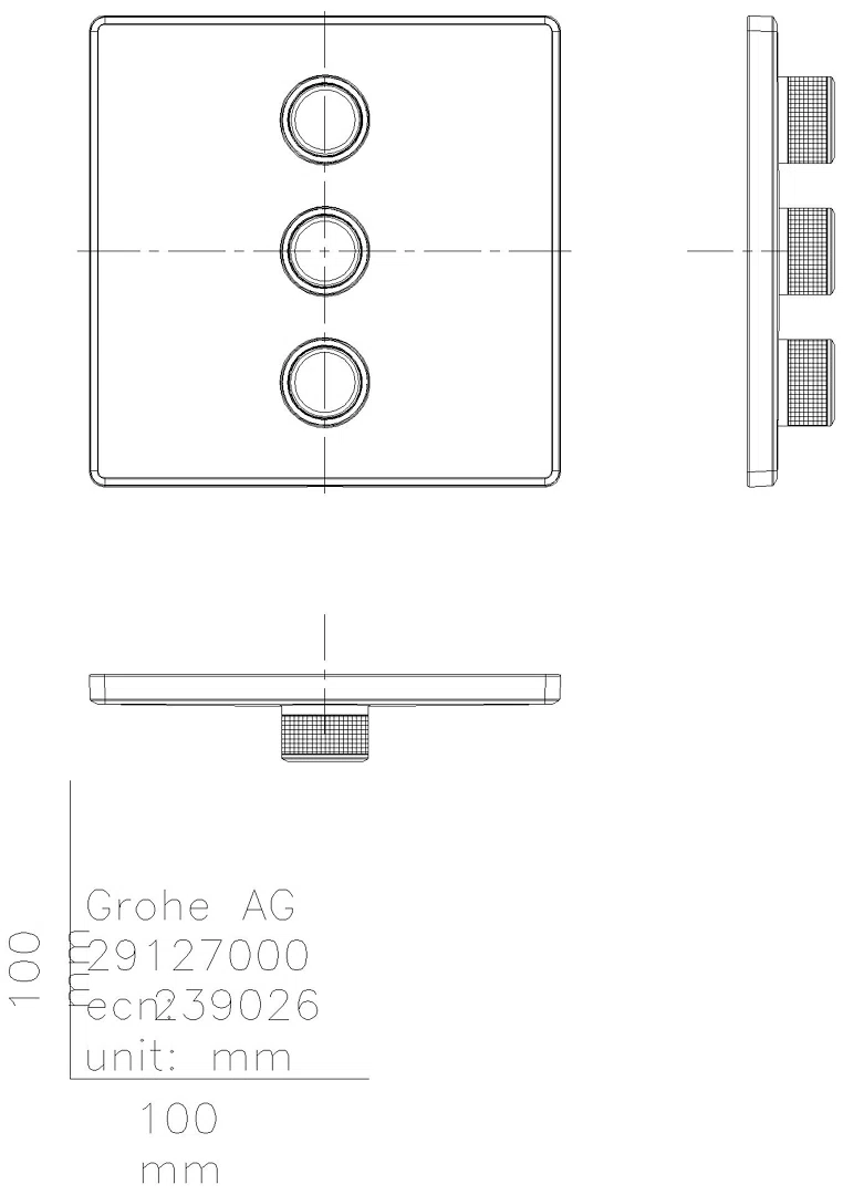 GROHE 3-fach UP-Ventil Grohtherm Smart Control 29127 eckig FMS warm sunset geb.